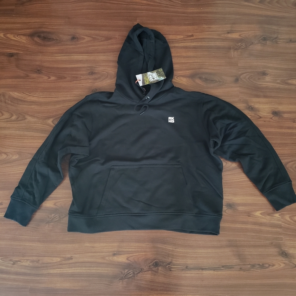 1X New Duluth Trading Co AKHG Womens Black Short Crosshaul Hoodie Sweatshirt